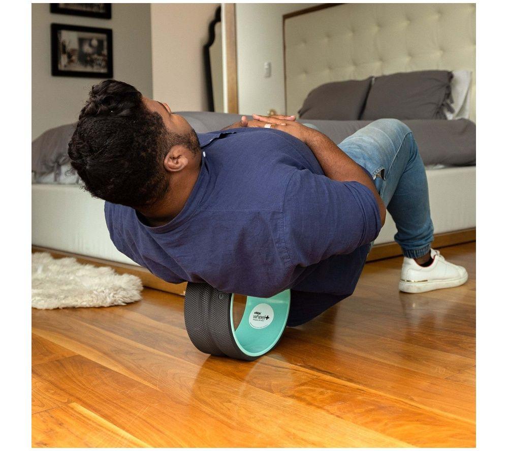 CHIRP Relief Wheel+ Deep Stretch & Massage Roller - 10", Black & Blue image number 5 of 7