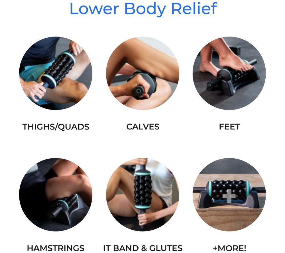 CHIRP R-RPM-7-BK-R Rolling Powered Percussion Massager & Hands-Free Base - Black image number 3 of 6