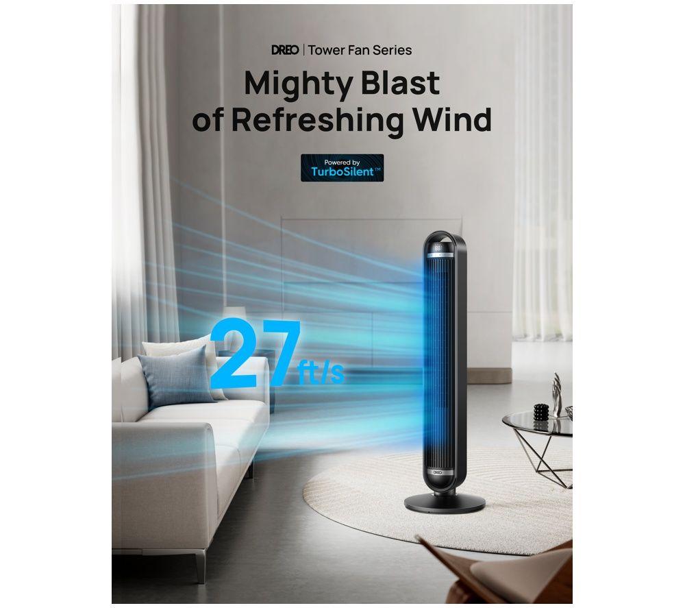DREO Cruiser Pro T2 Smart Tower Fan - Black image number 2 of 5