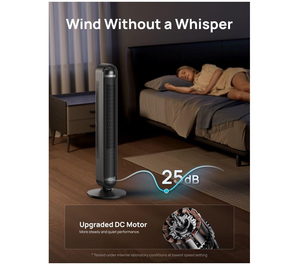 DREO Cruiser Pro T2 Smart Tower Fan - Black image number 3 of 5