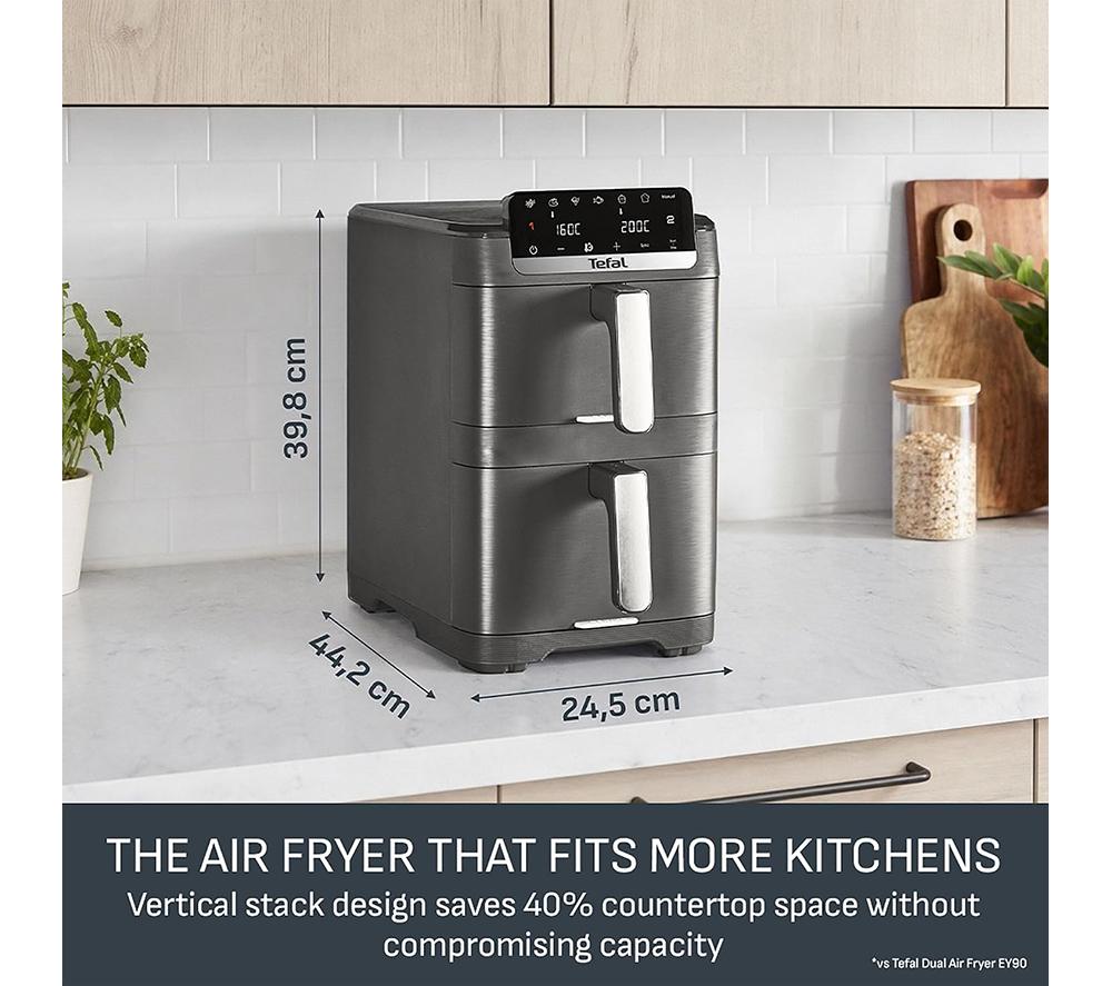 TEFAL Ingenio Dual Stack 10L Air Fryer - Black image number 3 of 12
