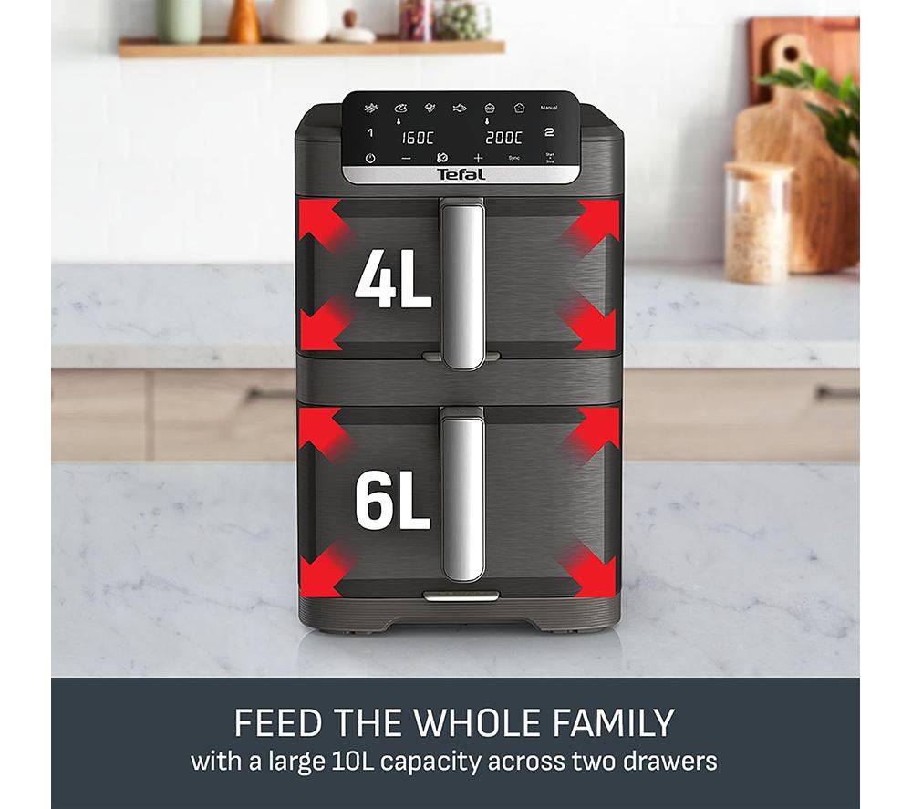 TEFAL Ingenio Dual Stack 10L Air Fryer - Black image number 9 of 12