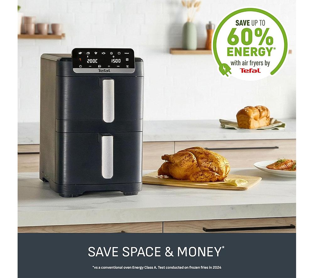 TEFAL Ingenio Dual Stack 10L Air Fryer - Black image number 11 of 12