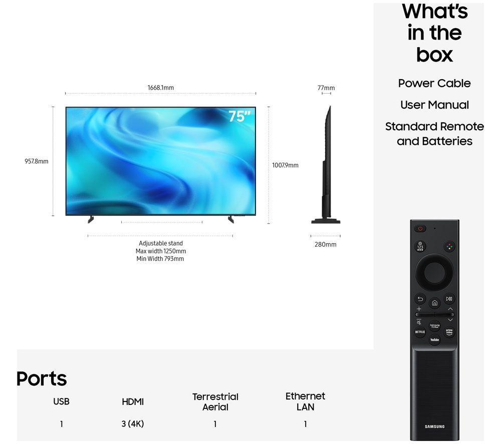 SAMSUNG U7000H 75" Crystal UHD 4K HDR Smart TV 2026 - UE75U7000H image number 6 of 7