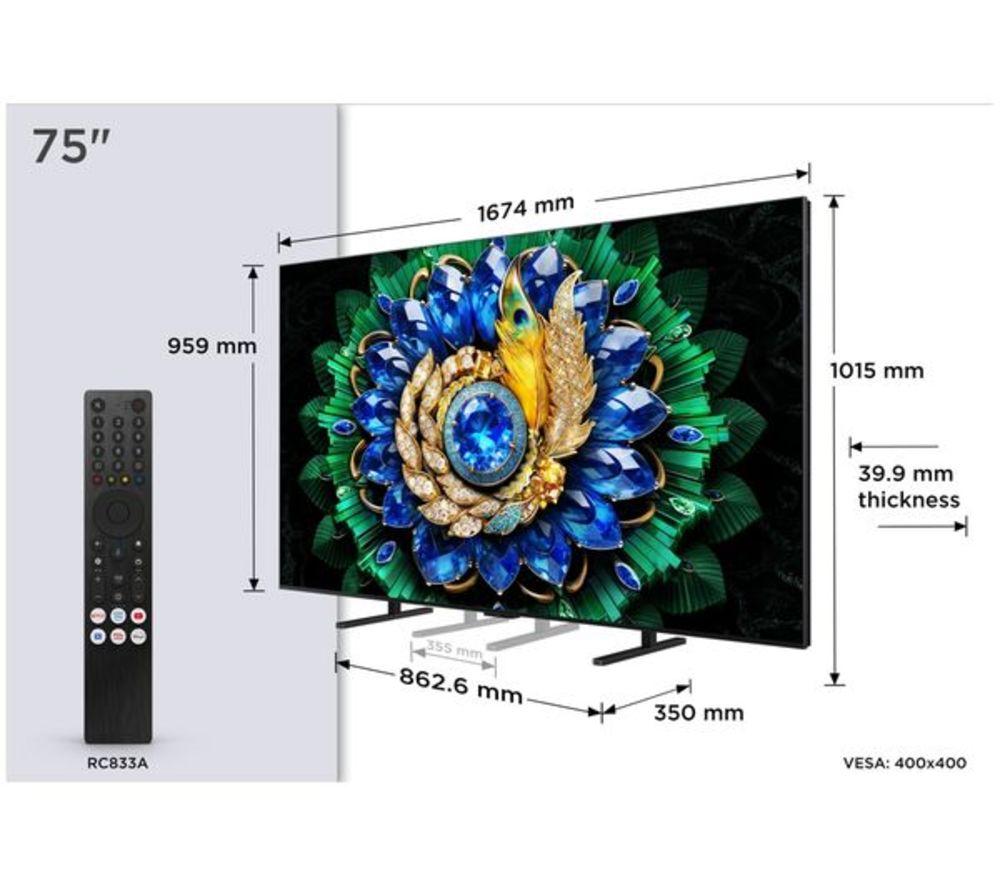 TCL A400M 55" Premium QD-Mini LED 4K HDR Smart Google TV 2026 - 55A400M-UK image number 3 of 3