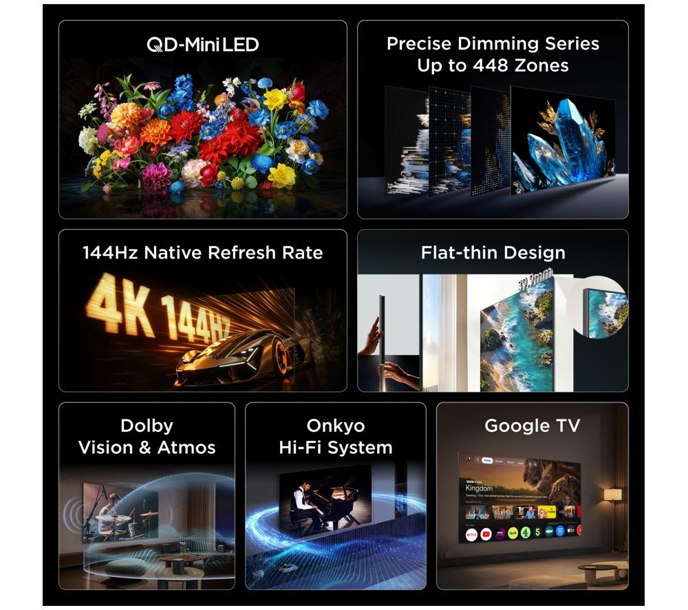 TCL A400M 55" Premium QD-Mini LED 4K HDR Smart Google TV 2026 - 55A400M-UK image number 6 of 17