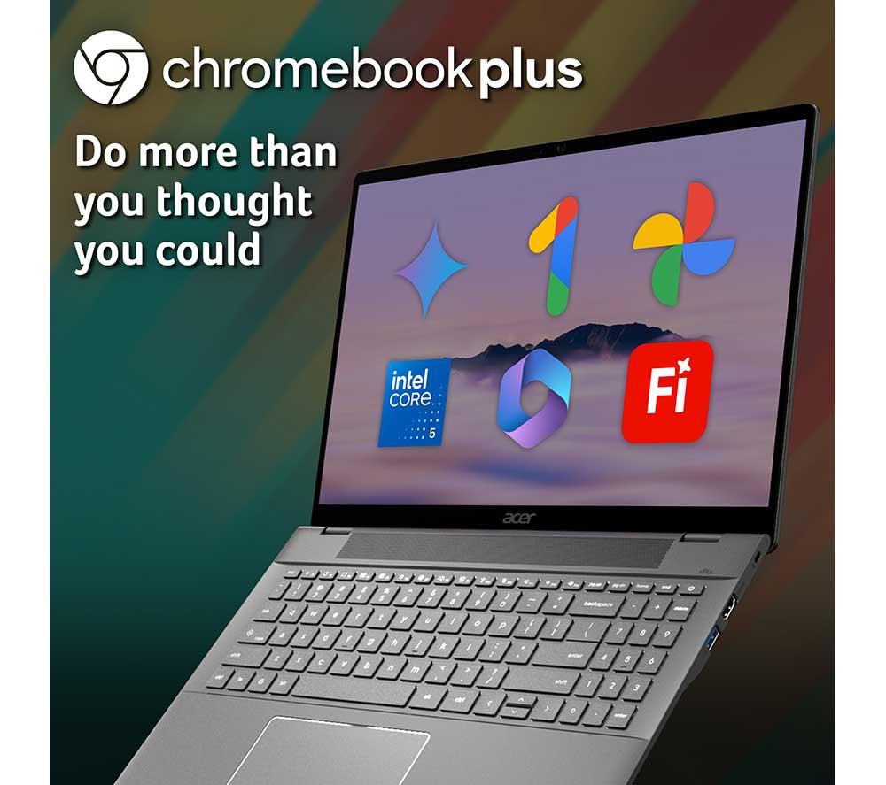 ACER 516 16" Chromebook Plus - Intel&reg; Core&trade; 5, 128 GB UFS, Grey image number 3 of 13