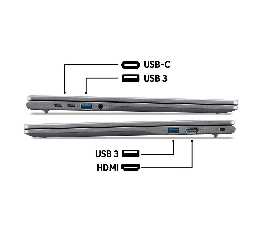 ACER 516 16" Chromebook Plus - Intel&reg; Core&trade; 5, 128 GB UFS, Grey image number 12 of 13