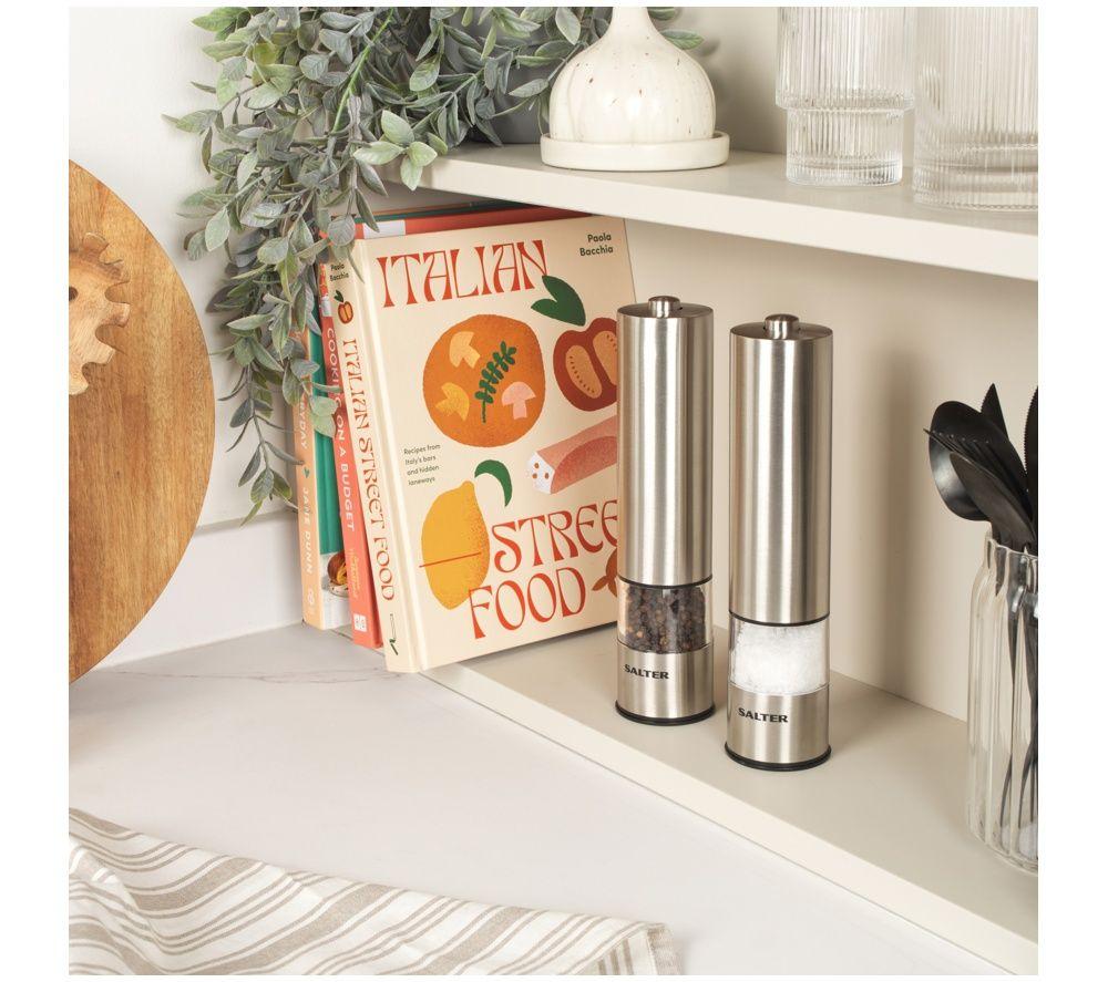 SALTER 7522 SSTUR15UP3 Electric Salt & Pepper Mill Set - Silver image number 2 of 5