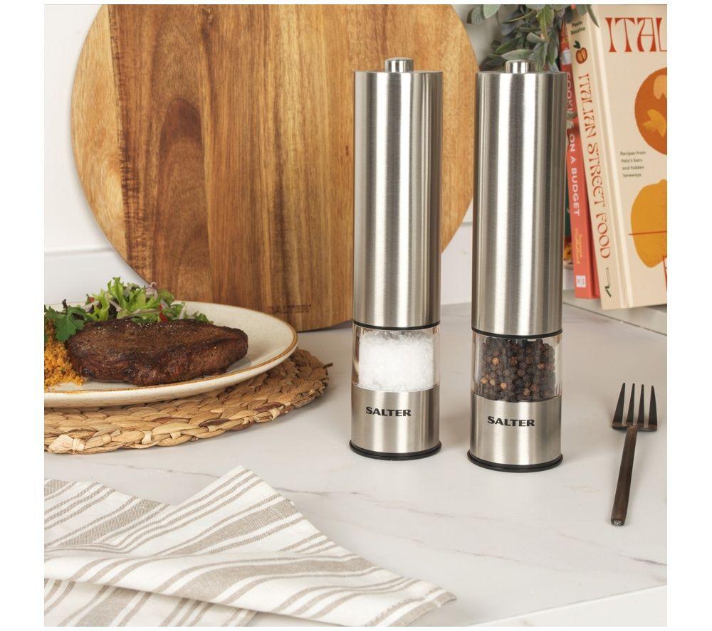 SALTER 7522 SSTUR15UP3 Electric Salt & Pepper Mill Set - Silver image number 3 of 5