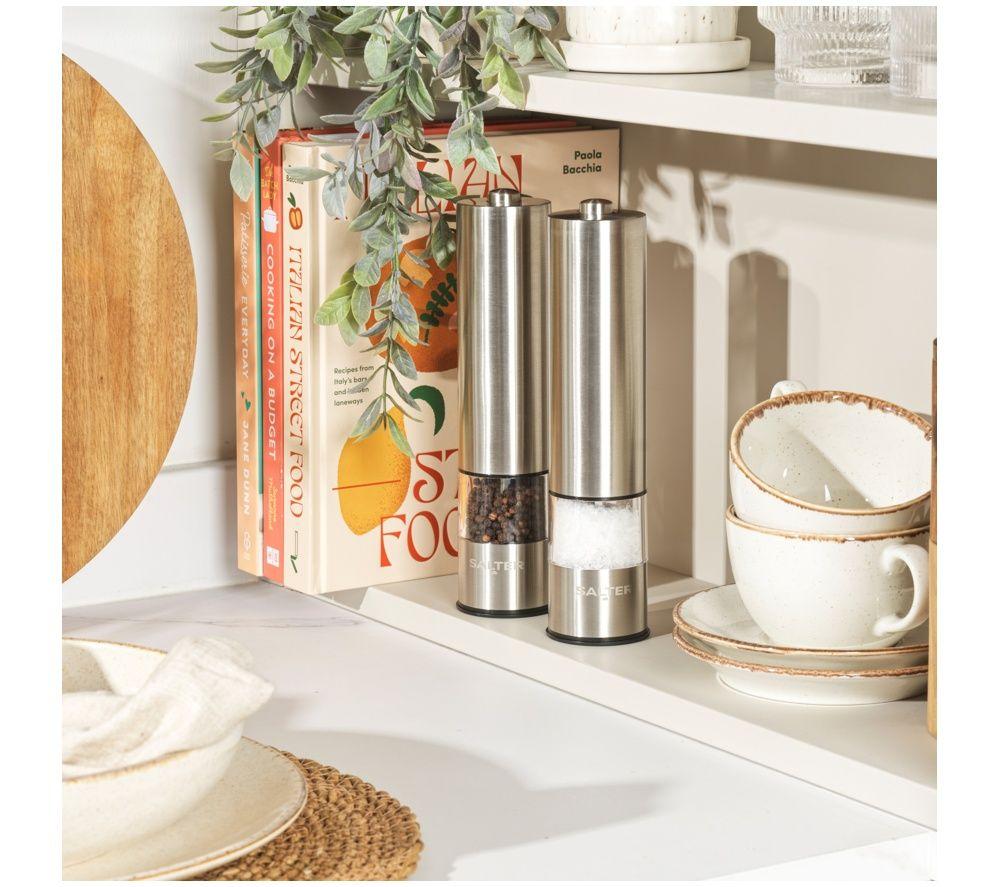 SALTER 7522 SSTUR15UP3 Electric Salt & Pepper Mill Set - Silver image number 5 of 5