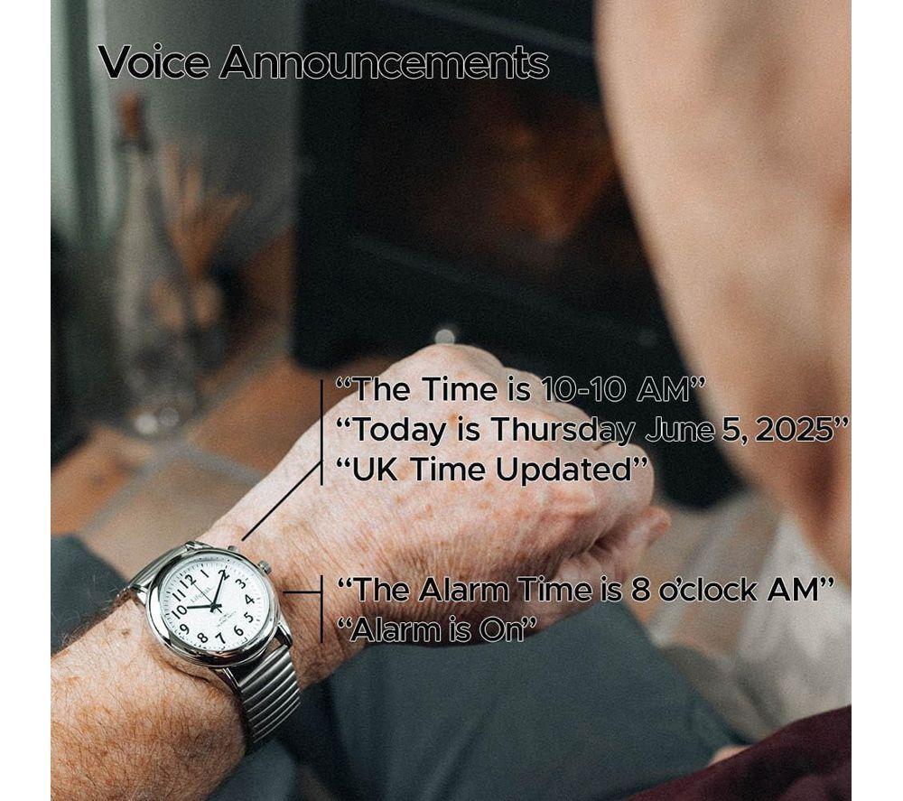 LIFEMAX 407LB Talking Atomic Wristwatch - Silver image number 5 of 5
