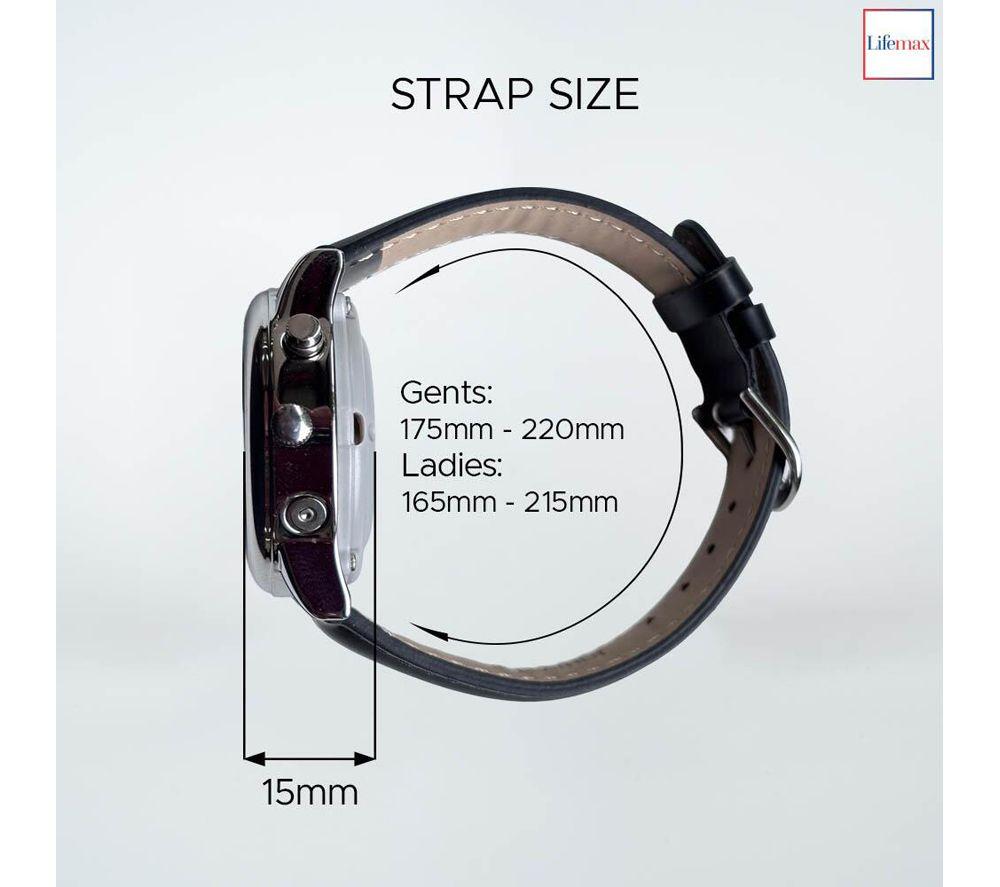 LIFEMAX  407LL Talking Atomic Wristwatch - Black & Silver, Leather Strap image number 4 of 4