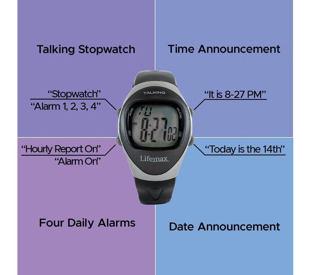 LIFEMAX Talking Big 408 Wristwatch - Black & grey image number 5 of 5