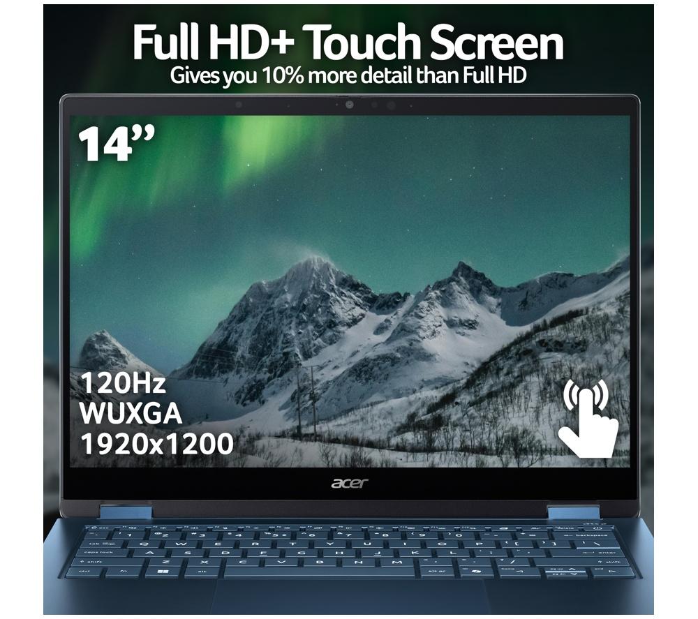 ACER Swift Spin 14 AI 2 in 1 Laptop, Copilot+ PC - Snapdragon X2 Elite, 512 GB SSD, Blue image number 6 of 11