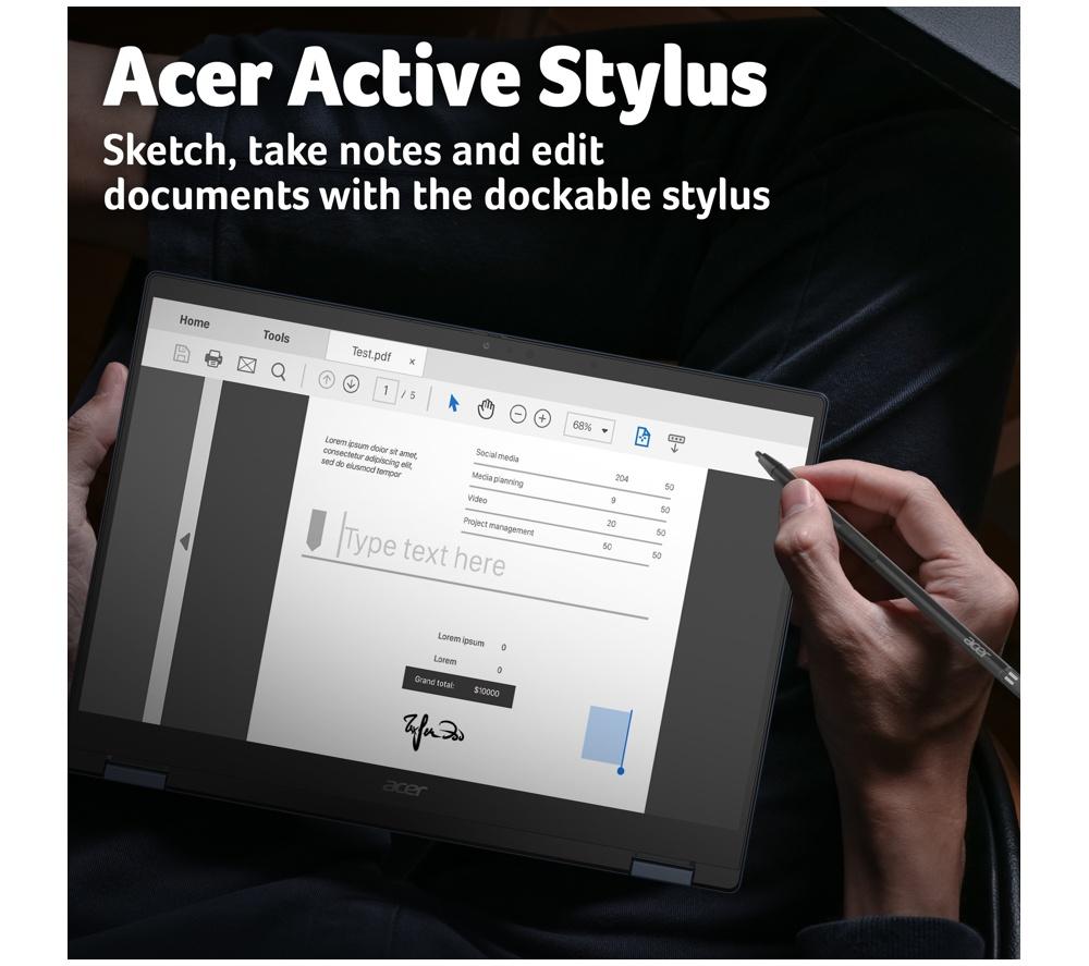 ACER Swift Spin 14 AI 2 in 1 Laptop, Copilot+ PC - Snapdragon X2 Elite, 512 GB SSD, Blue image number 7 of 11