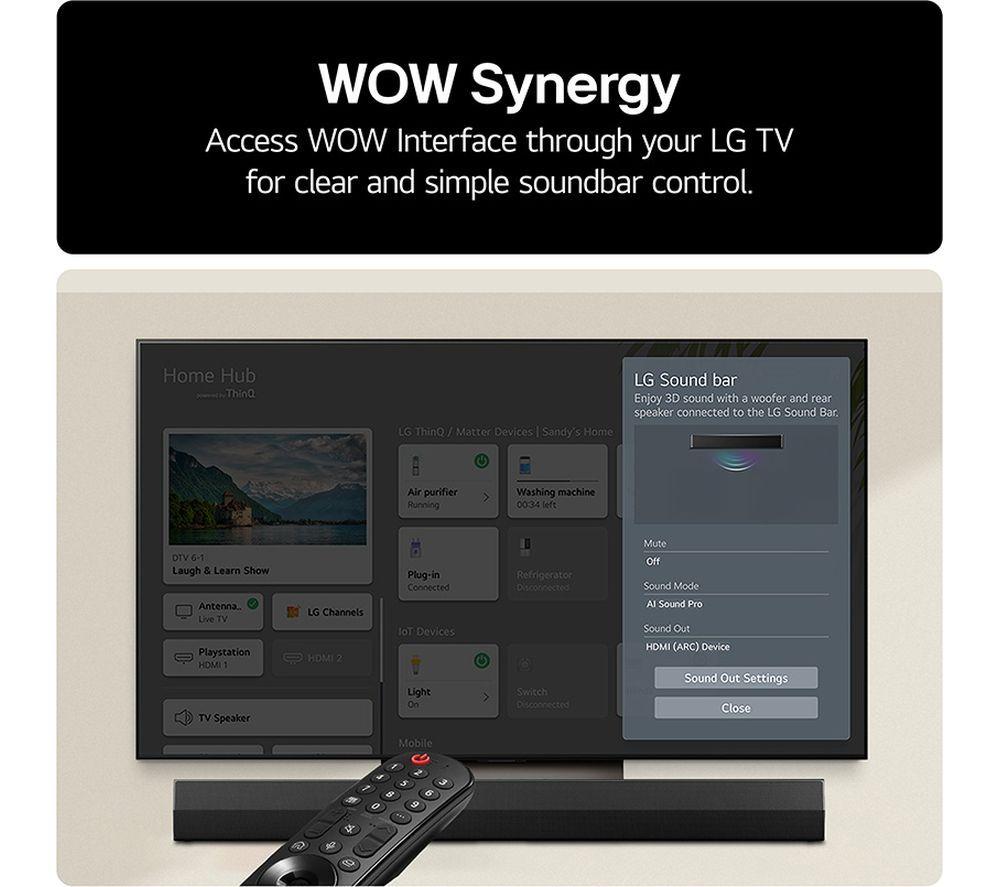 LG C6 48" OLED AI 4K HDR Smart TV OLED48C64L & US20A 2.0 Compact Sound Bar Bundle image number 7 of 15