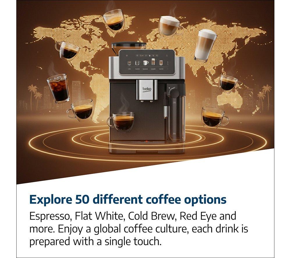 BEKO CaffeExperto CEG8564X Smart Bean to Cup Coffee Machine - Stainless Steel image number 6 of 16