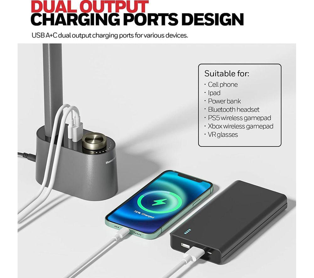 HONEYWELL H01 Pro Compact Foldable Desk Lamp - Grey image number 2 of 7