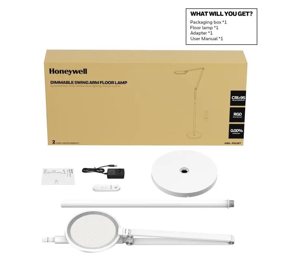 HONEYWELL HWL-F01WT Swing Arm Floor Lamp - White image number 6 of 6