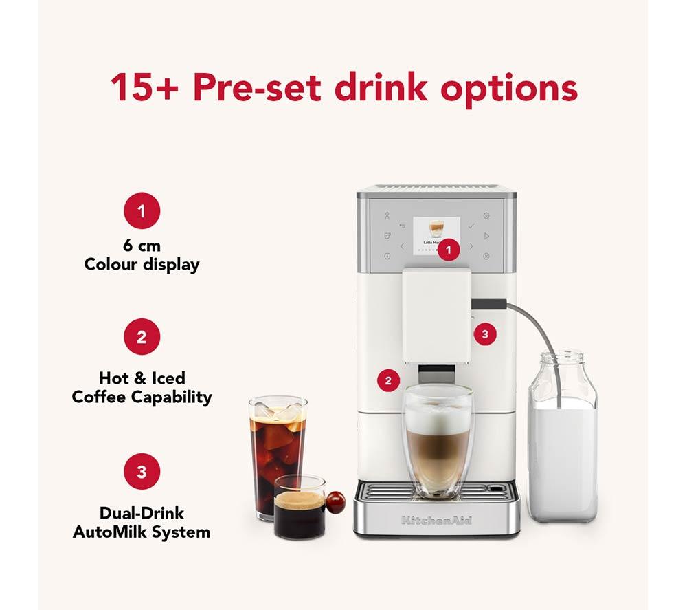 KITCHENAID KF3 5KES8453BPL Bean to Cup Coffee Machine - White Porcelain image number 2 of 9