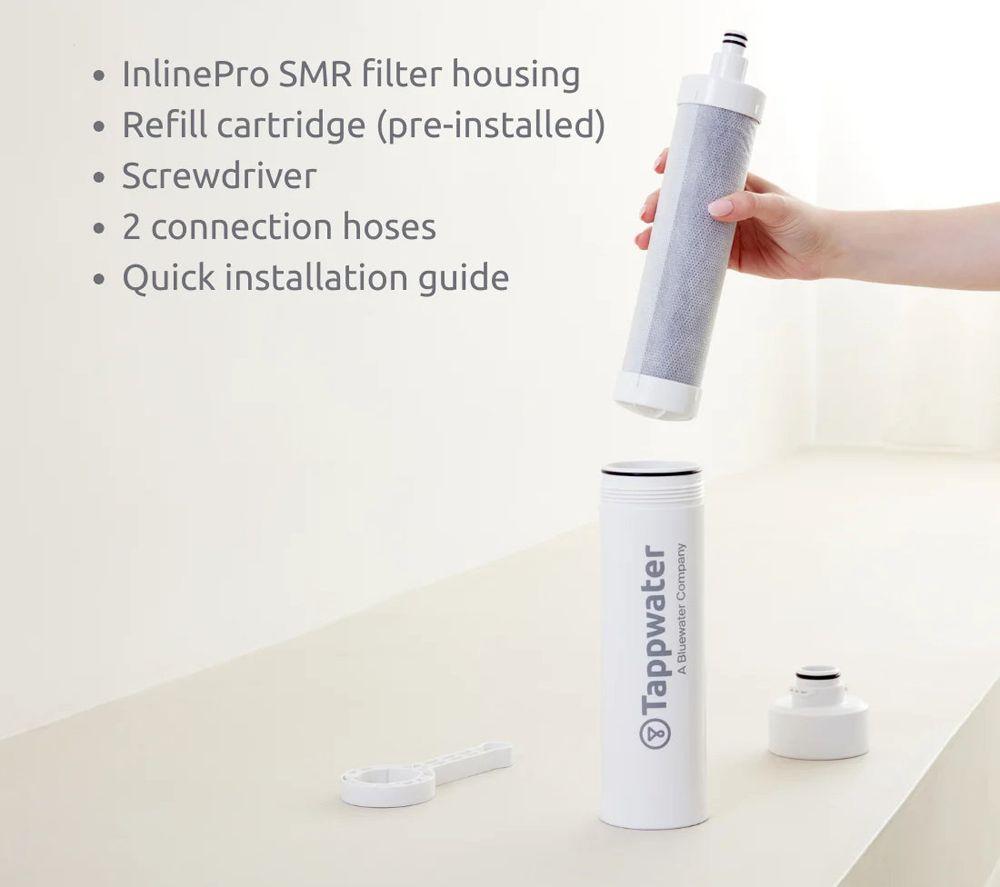 TAPPWATER InlinePro SMR Under-Sink Water Filter - White & Silver image number 4 of 6