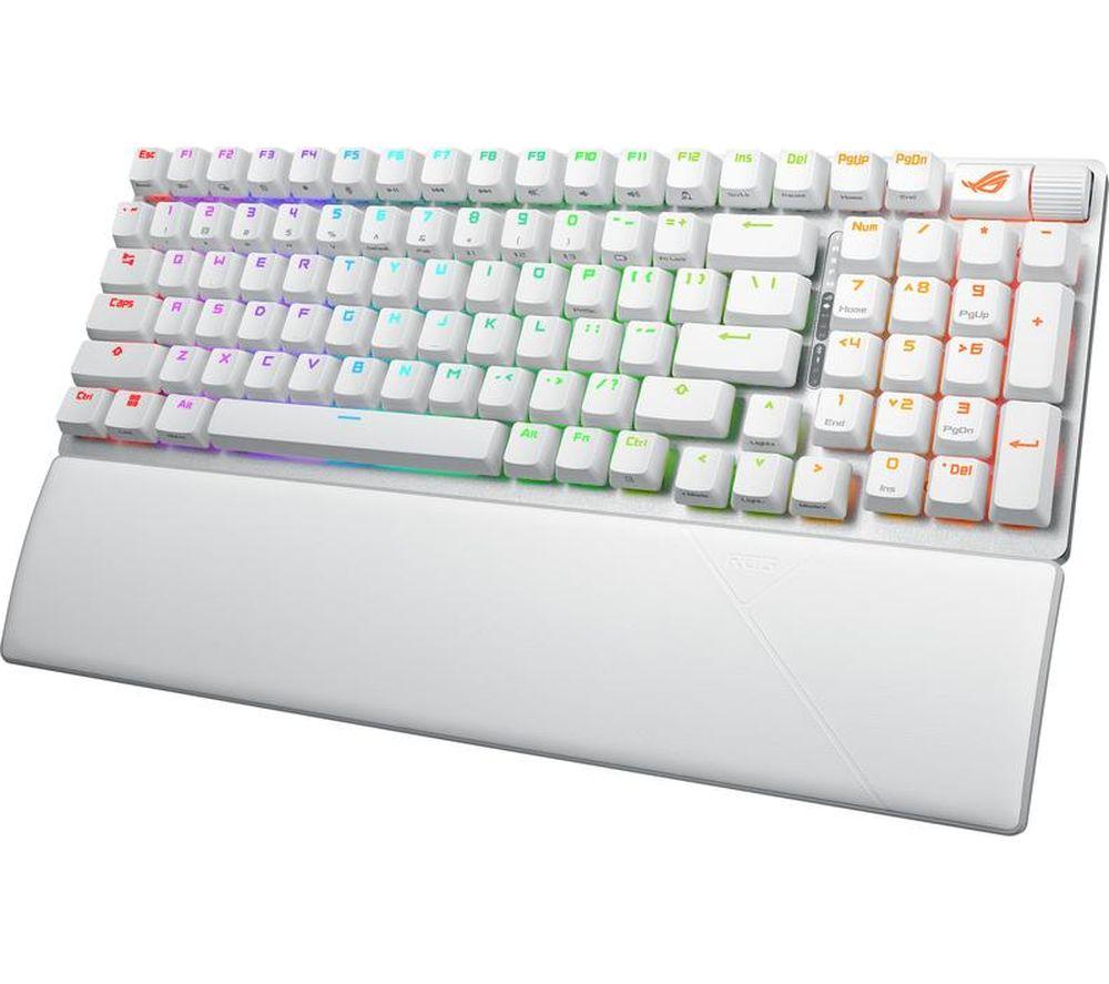 ASUS ROG Strix Scope II 96 Wireless Mechanical Gaming Keyboard - Moonlight White image number 2 of 5