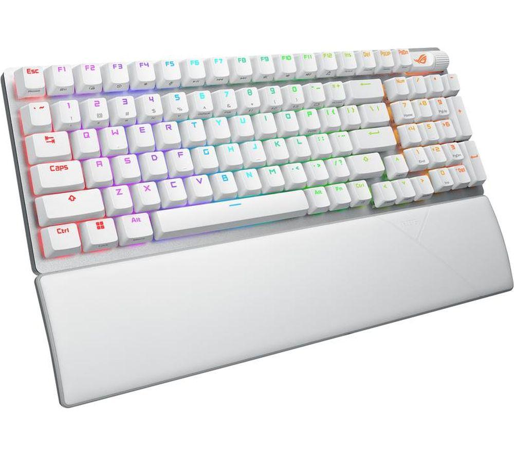 ASUS ROG Strix Scope II 96 Wireless Mechanical Gaming Keyboard - Moonlight White image number 3 of 5