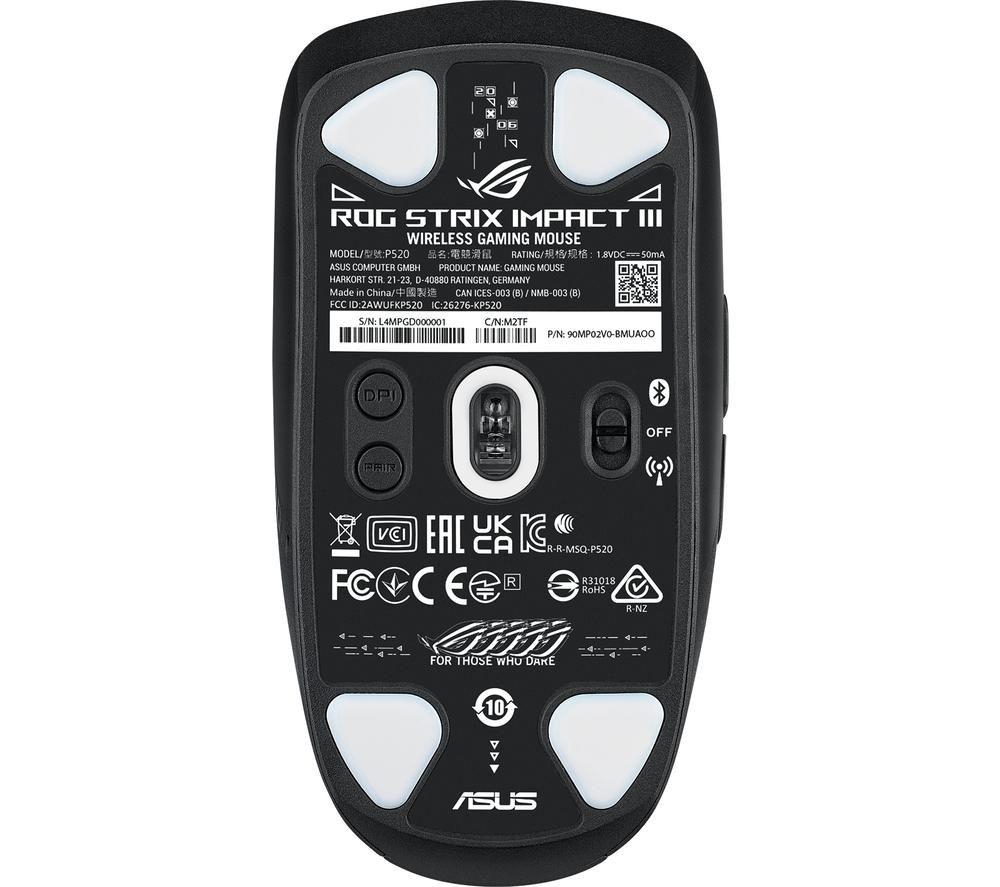 ASUS ROG Strix Impact III Wireless Gaming Mouse - Black image number 2 of 6