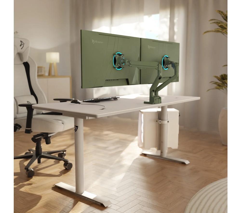AROZZI Alzare Neo Duo Dual Arm Monitor Mount - Forest Green image number 3 of 5
