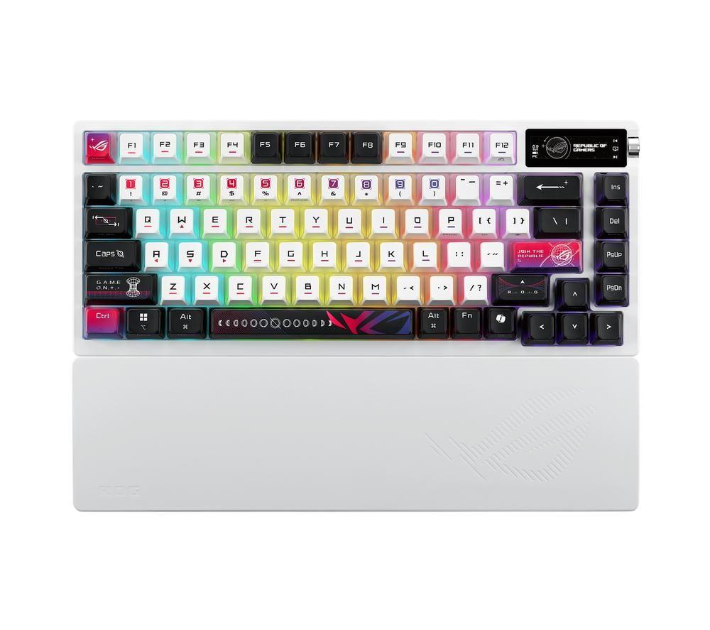 Asus White Rog Azoth X 75% Form Factor Oled Rgb Wireless Gaming Keyboard - Image 6