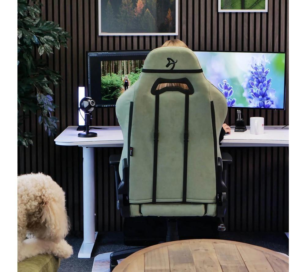 AROZZI Torretta Supersoft Fabric Gaming Chair - Forest green image number 2 of 8