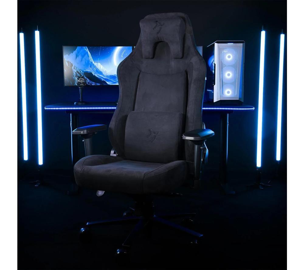 AROZZI Vernazza XL Supersoft Fabric Gaming Chair - Pure Black image number 2 of 5