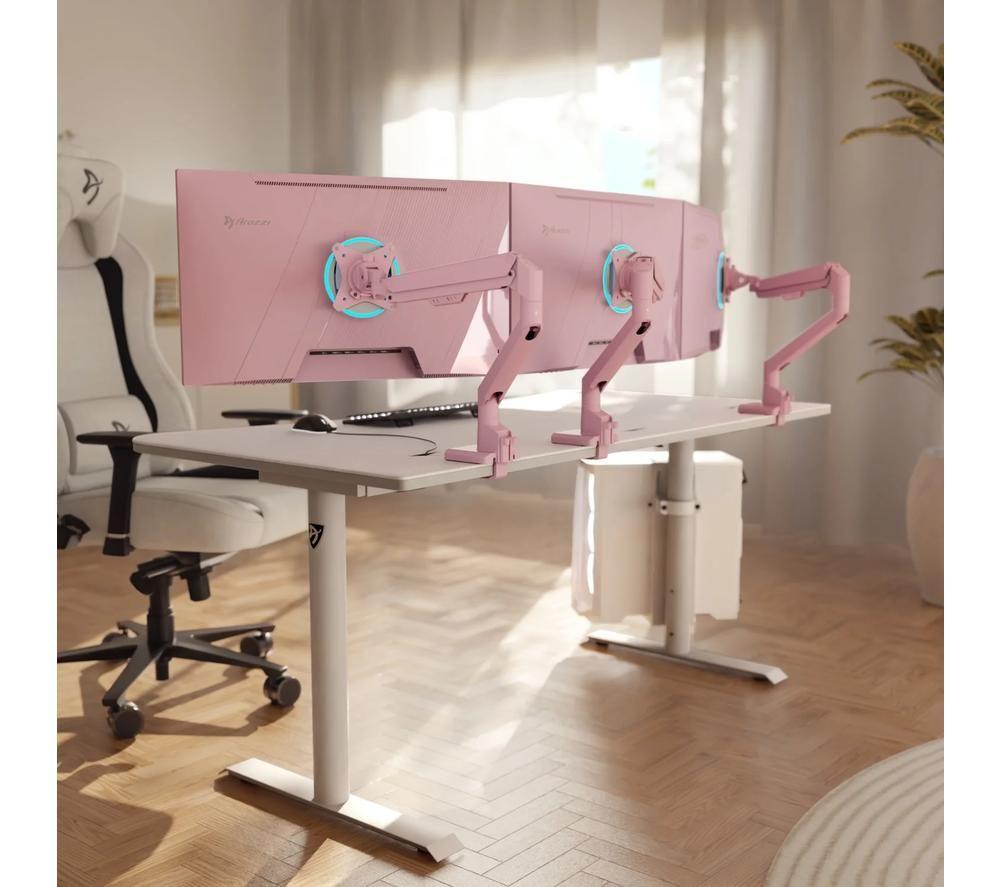 AROZZI Alzare Neo Single Tilt & swivel 17-34" Monitor Desk Mount - Pink image number 2 of 5