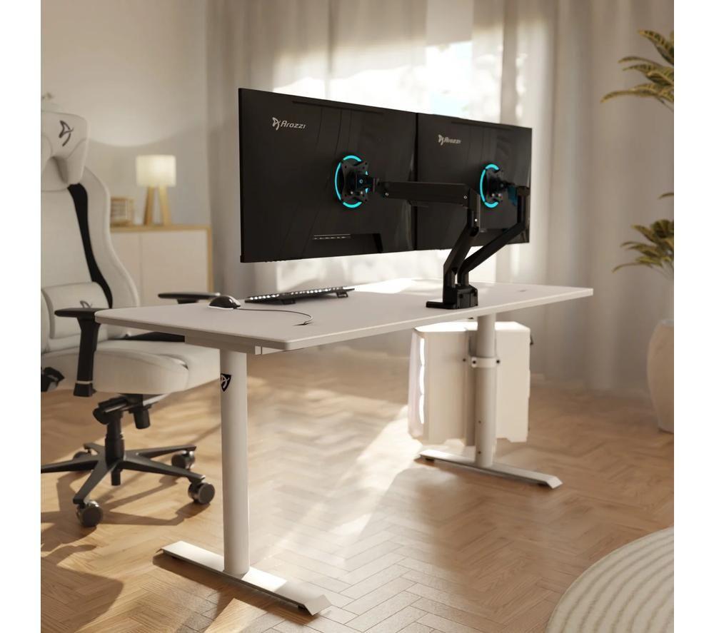 AROZZI Alzare Neo Duo Dual Arm Tilt & swivel 17-34" Monitor Desk Mount - Black image number 3 of 5