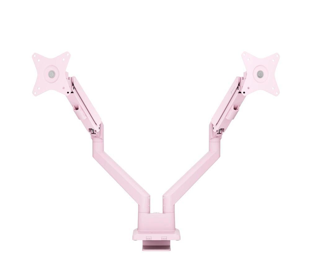 AROZZI Alzare Neo Duo Dual Arm Tilt & swivel 17-34" Monitor Desk Mount - Pink image number 4 of 5
