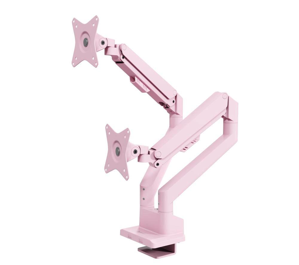 AROZZI Alzare Neo Duo Dual Arm Tilt & swivel 17-34" Monitor Desk Mount - Pink image number 5 of 5
