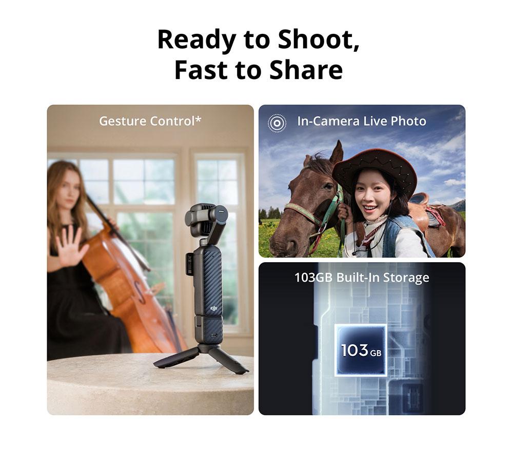 DJI Osmo Pocket 4P 4K Ultra HD Action Camera Vlogging Combo - Black image number 5 of 9