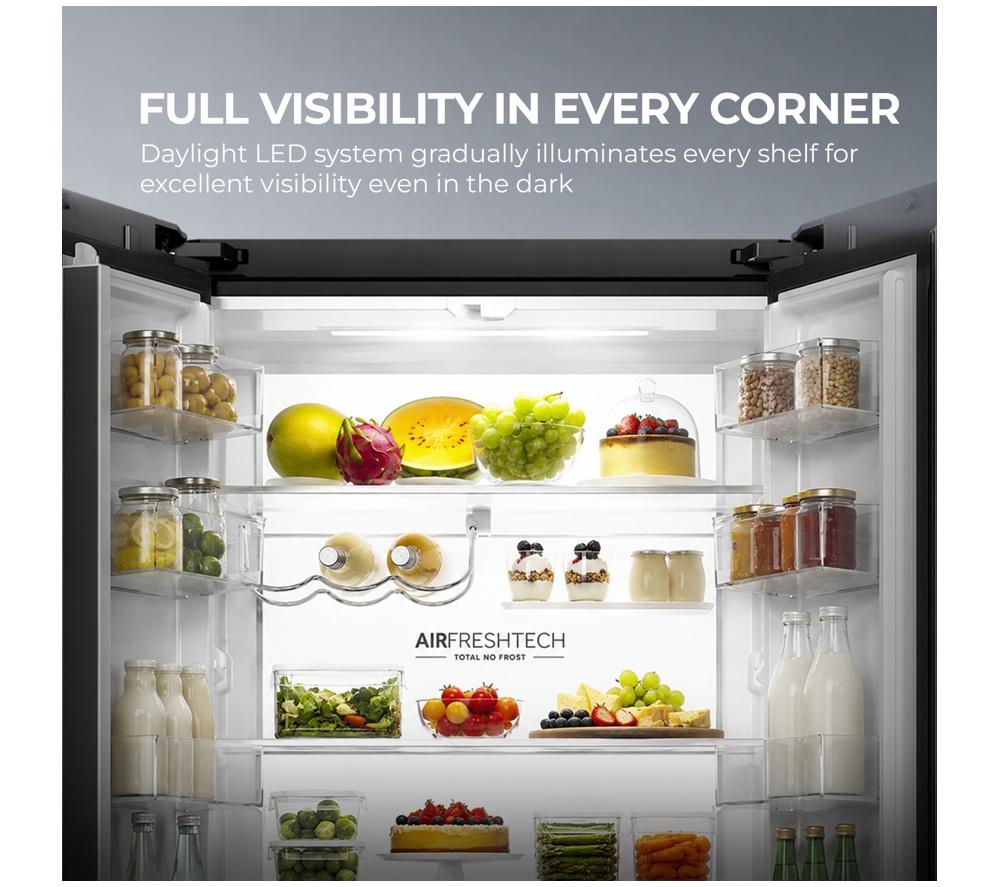HAIER French Series 5 HFKR5718DNGB American-Style Fridge Freezer - Obsidian Black Glass image number 7 of 16