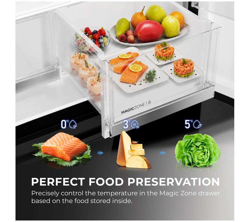 HAIER French Series 5 HFKR5718DNGB American-Style Fridge Freezer - Obsidian Black Glass image number 10 of 16
