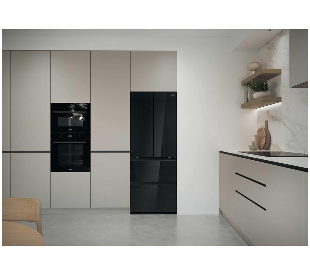 HAIER French Series 5 HFKR5718DNGB American-Style Fridge Freezer - Obsidian Black Glass image number 15 of 16