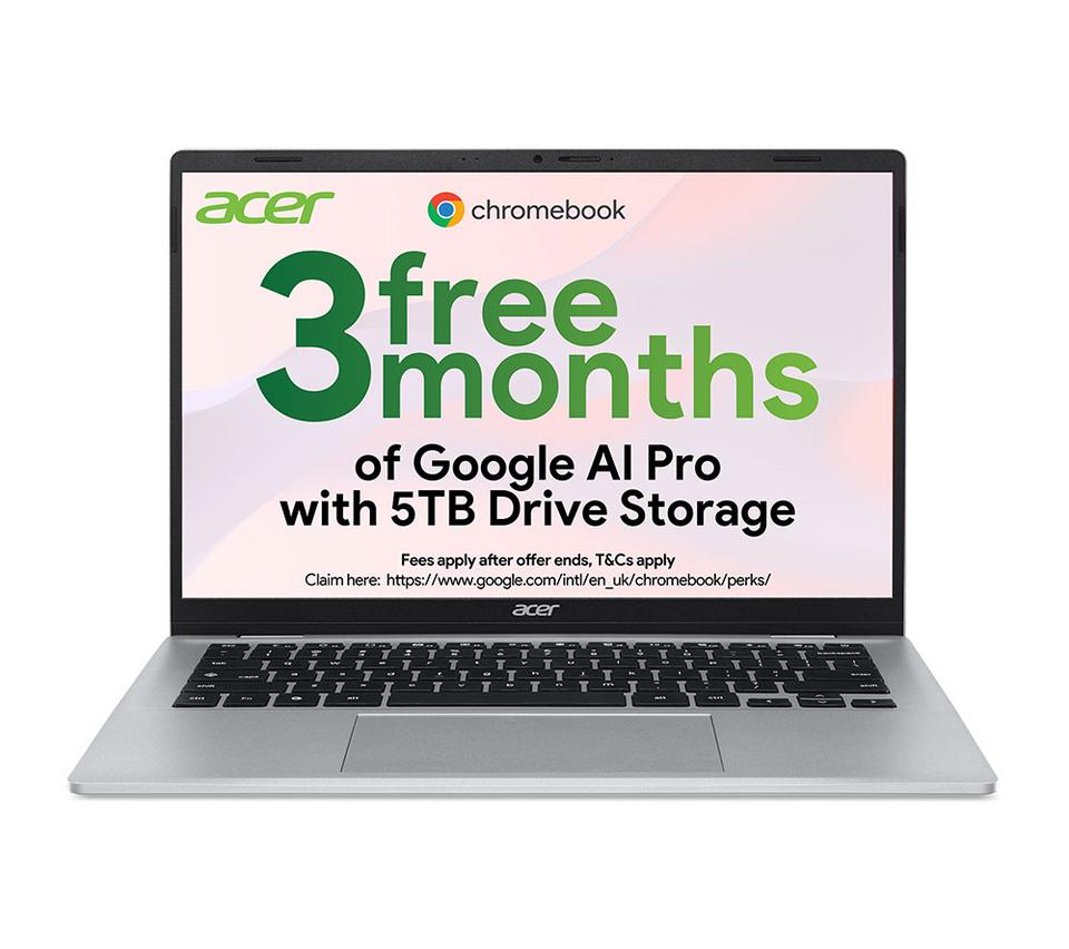 ACER 314 14" Chromebook - MediaTek Kompanio 540, 128 GB eMMC, Silver