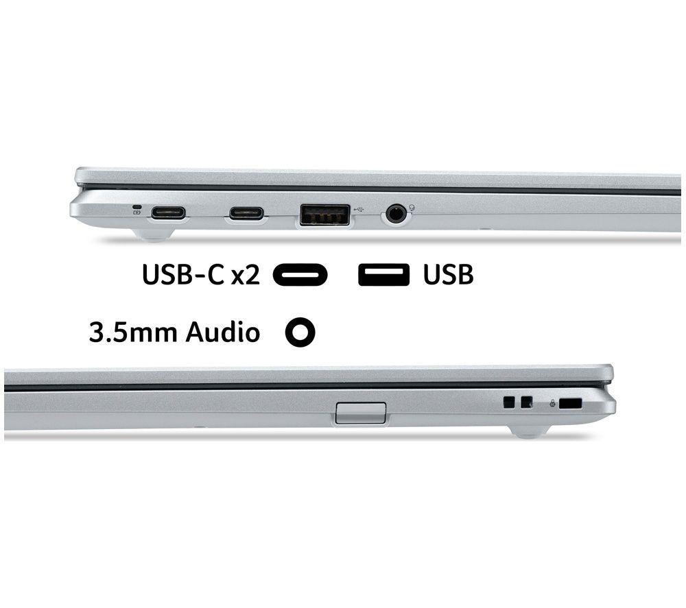 ACER 314 14" Chromebook - MediaTek Kompanio 540, 128 GB eMMC, Silver image number 4 of 5