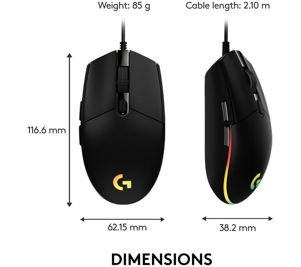 LOGITECH G102 Lightsync Optical Gaming Mouse - Black image number 3 of 7