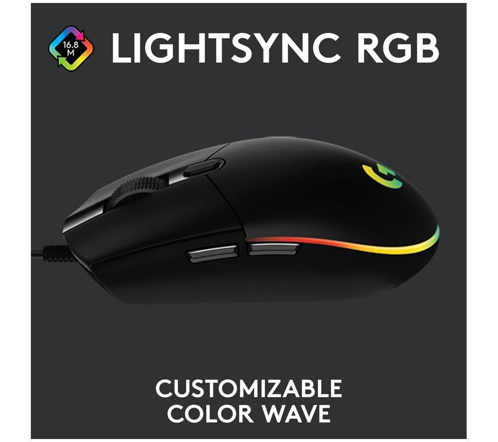 LOGITECH G102 Lightsync Optical Gaming Mouse - Black image number 6 of 7