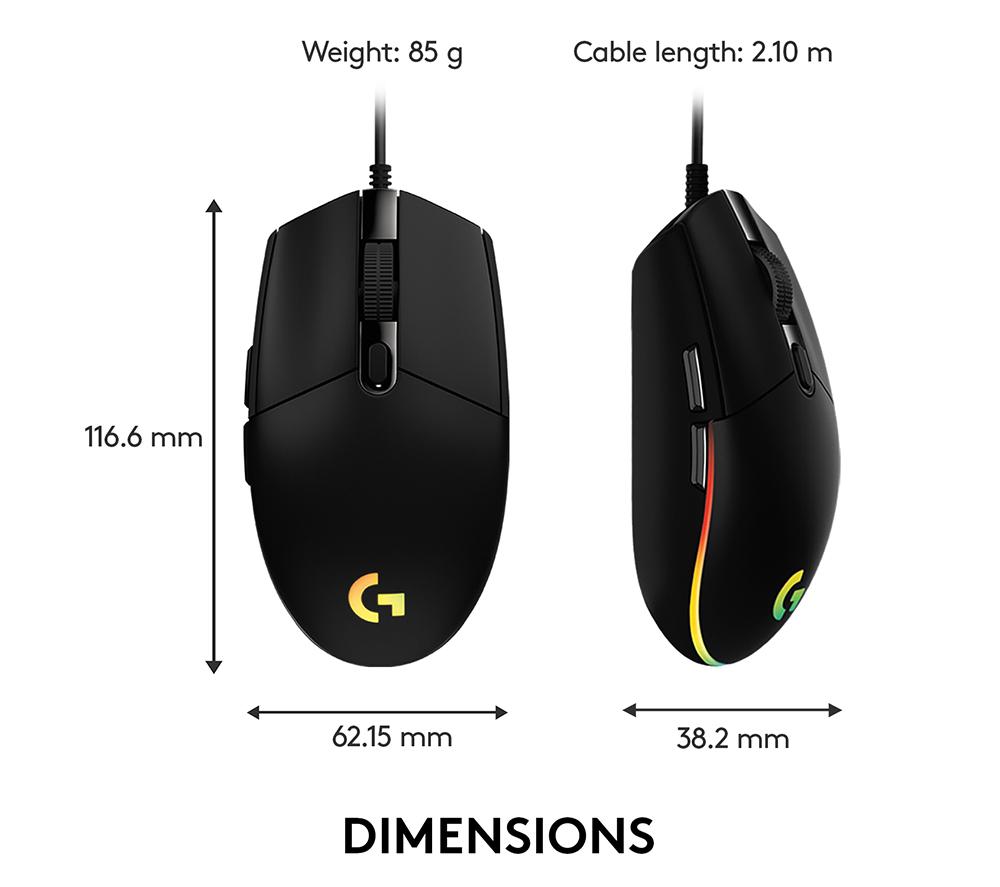 LOGITECH G102 Lightsync Optical Gaming Mouse - Black image number 8 of 10