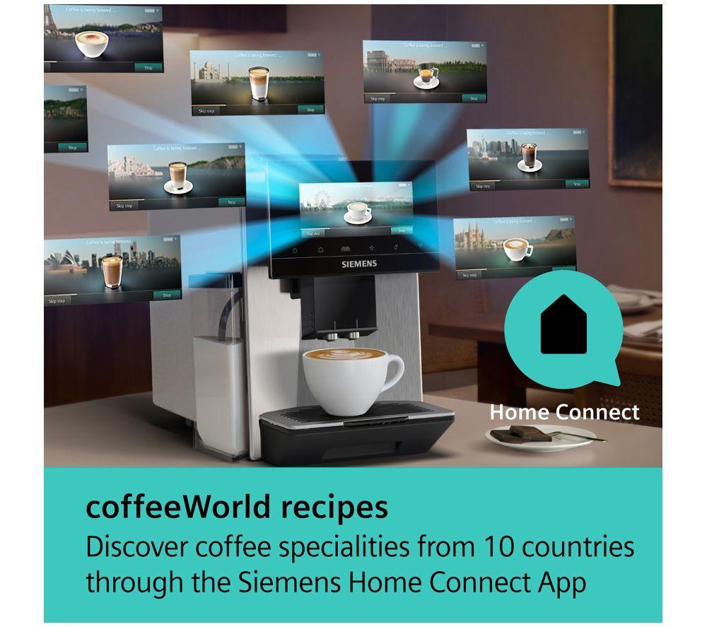SIEMENS (SIE) TQ923G03 EQ900 iAroma Smart Bean to Cup Coffee Machine - Stainless Steel image number 6 of 12