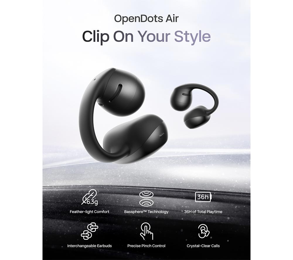 SHOKZ OpenDots Air Wireless Bluetooth Earbuds - Black image number 2 of 11
