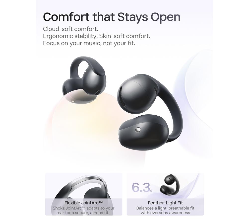 SHOKZ OpenDots Air Wireless Bluetooth Earbuds - Black image number 3 of 11