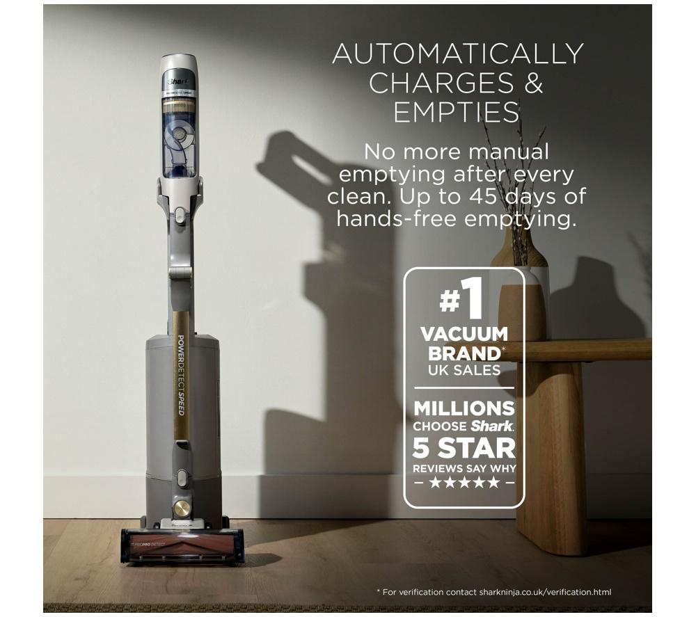 SHARK PowerDetect Speed Luxe Collection Clean & Empty IA3246UKTIV Cordless Vacuum Cleaner &ndash; Ivory image number 3 of 12